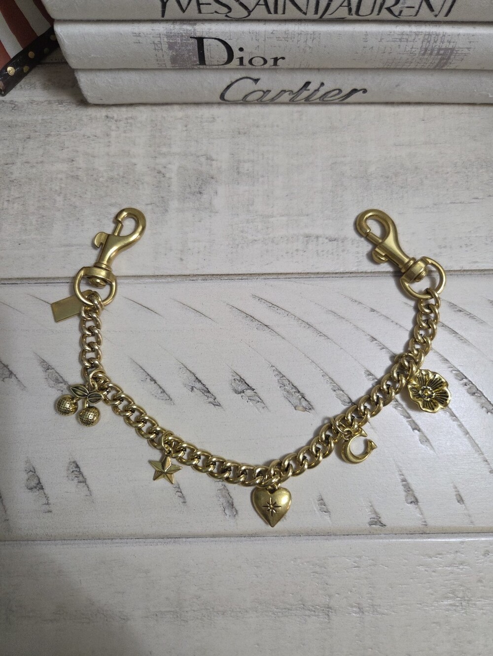 Gold Tone Swagger Charm Chain Bag Strap Extender Coquette Style, NEW